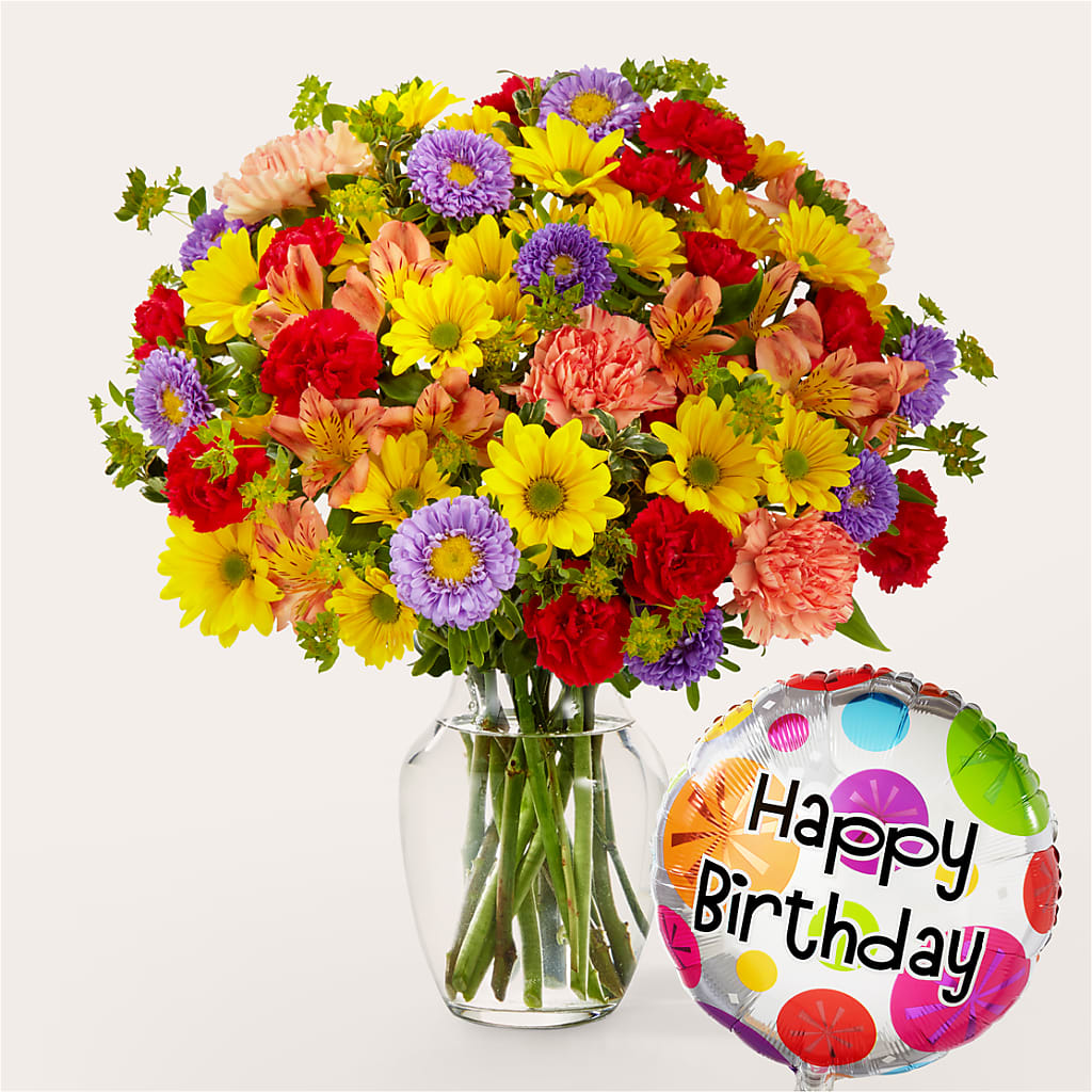 Kaleidoscope Bouquet with Birthday Balloon – SOBEY'S, Mississauga ON