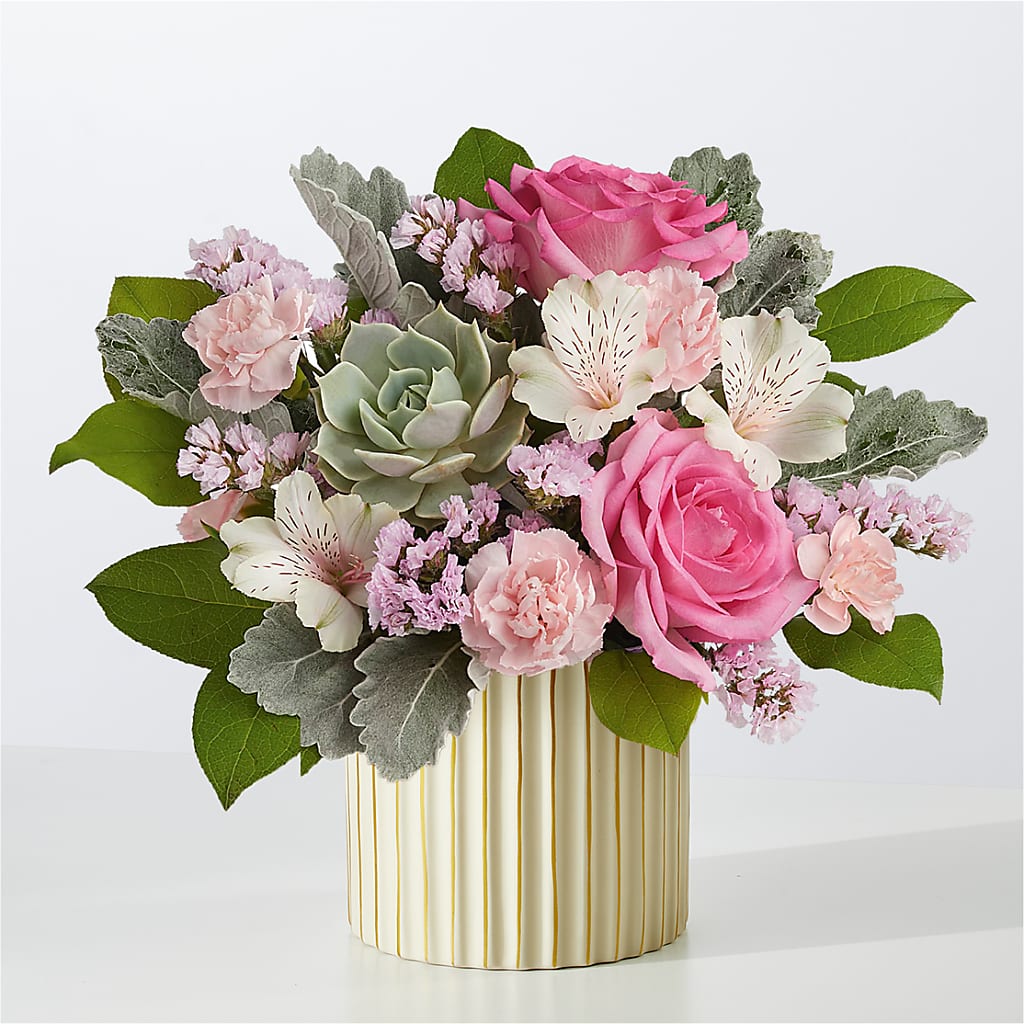 Dusty Rose Bouquet with Ivory Vase – SOBEY'S, Mississauga ON