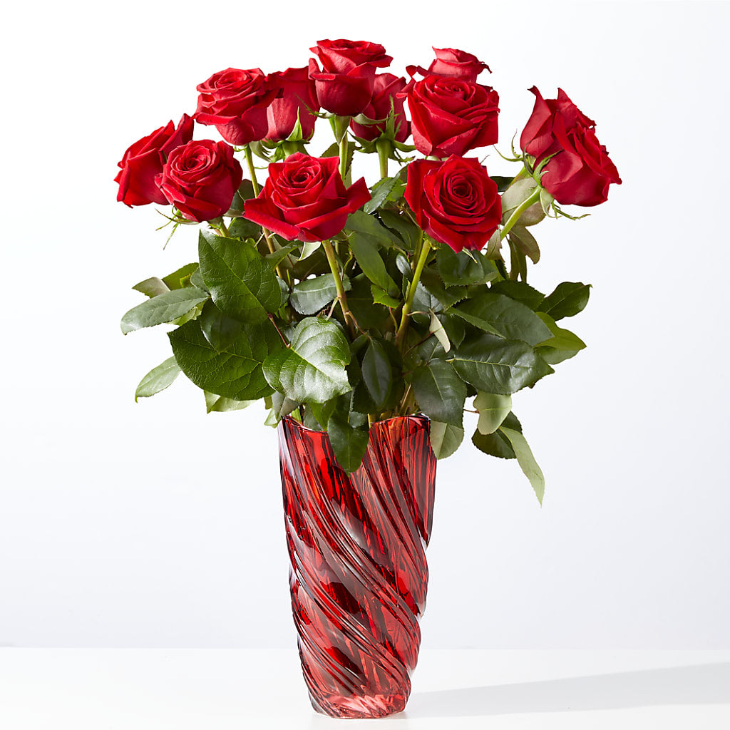 Classic Love Red Rose Bouquet with Luxe Swirl Vase – SOBEY'S, Mississauga ON